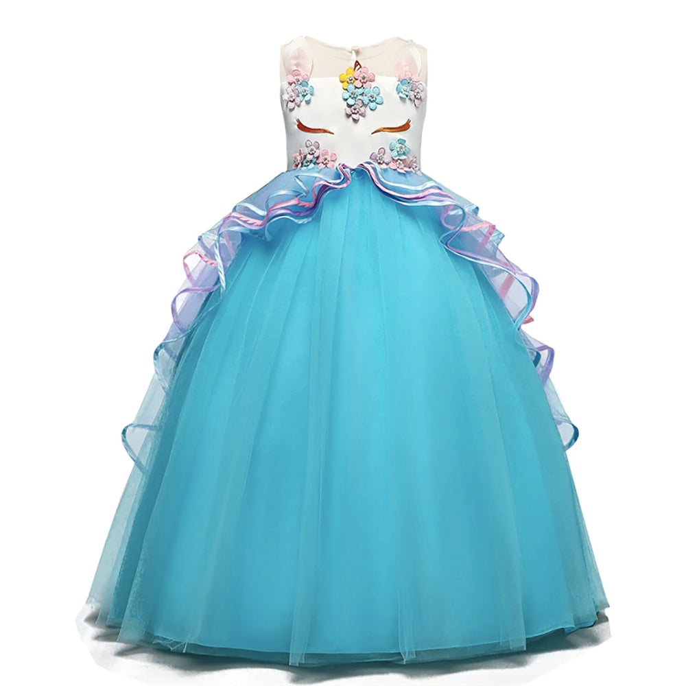 Wish Little Girls A-Line Princess Gown Kids Birthday Maxi Long Dress Sky  Blue 1-2 Years : Amazon.in: Clothing & Accessories